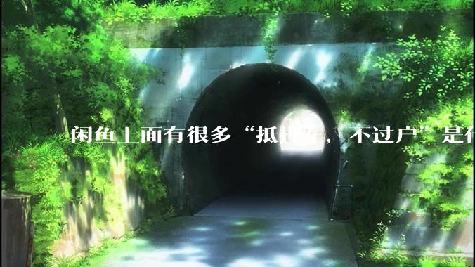 闲鱼上面有很多“抵押车，不过户”是什么意思？可以买吗？有什么套路？