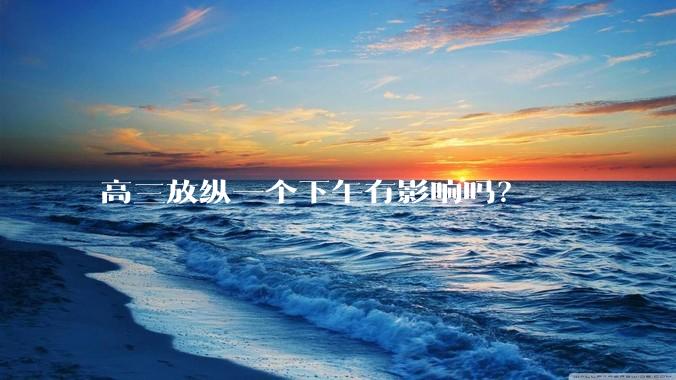高三放纵一个下午有影响吗？
